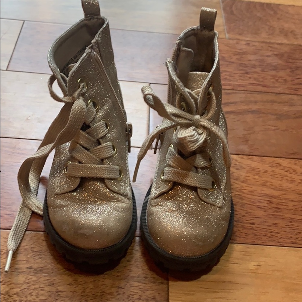 Gold glitter boots
